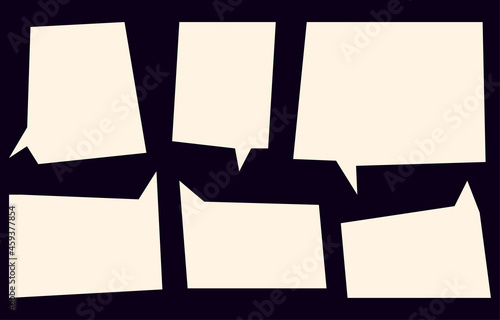 Set speech bubbles on drak background. chat box or chat vector doodle message or communication icon Cloud speaking for comics and comics dialog