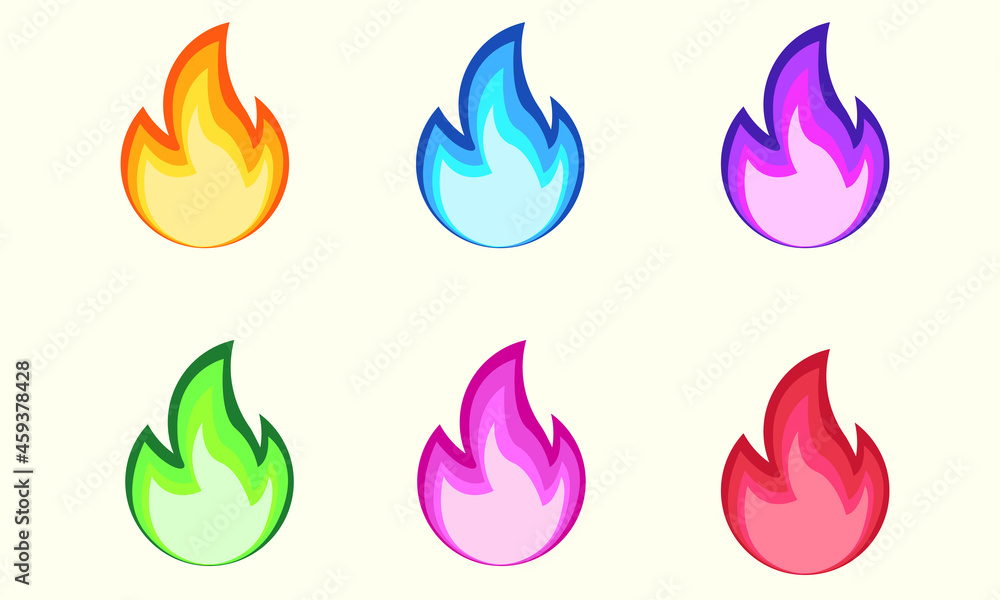 Flame logo icon with different color Flame logo icon with different color