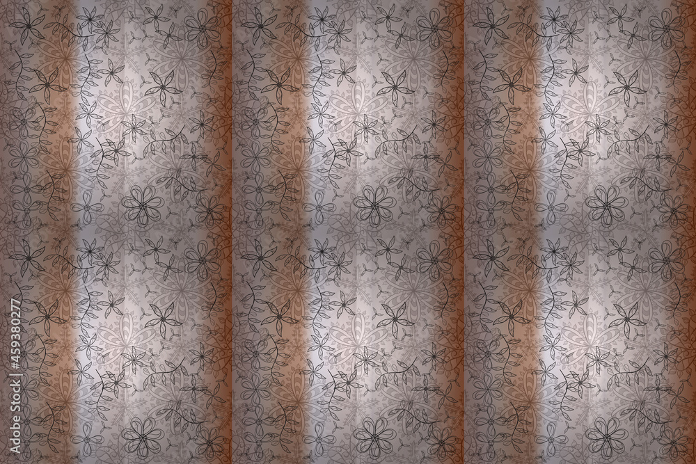 Pattern with interesting doodles on colorfil background. Pano. Raster illustration. Pattern with interesting doodles on colorfil background. Pano. Raster illustration.