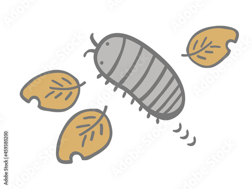 かわいいダンゴムシ／手書きイラスト