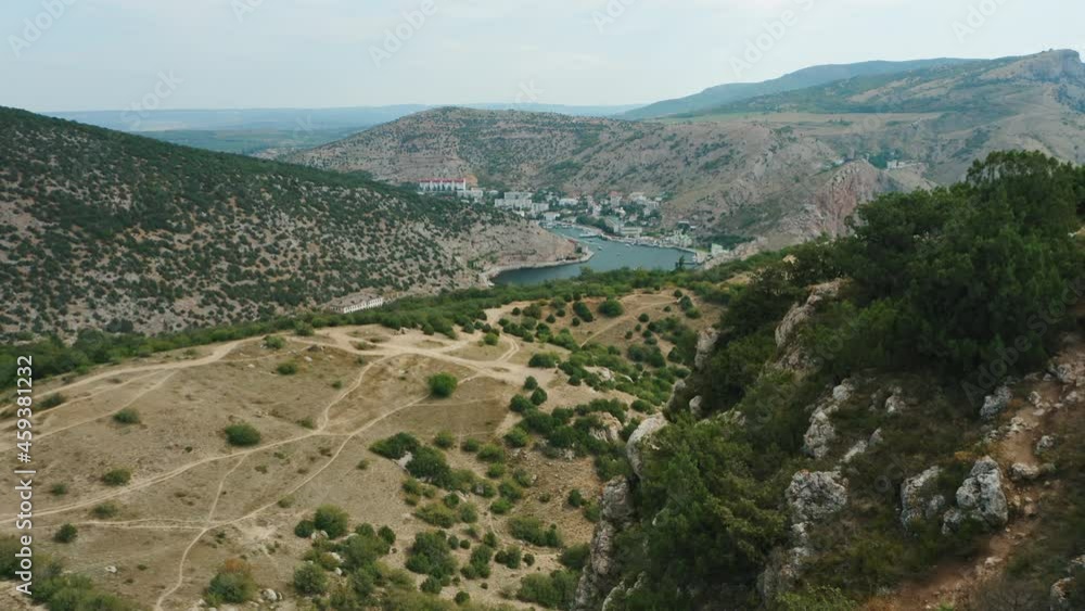 Aerial view of nature lanscape in Balaklava. Sevastopol, Crimea. Aerial view of nature lanscape in Balaklava. Sevastopol, Crimea.