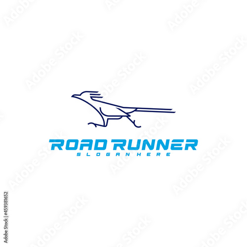 Road runner bird logo vector illustration design template