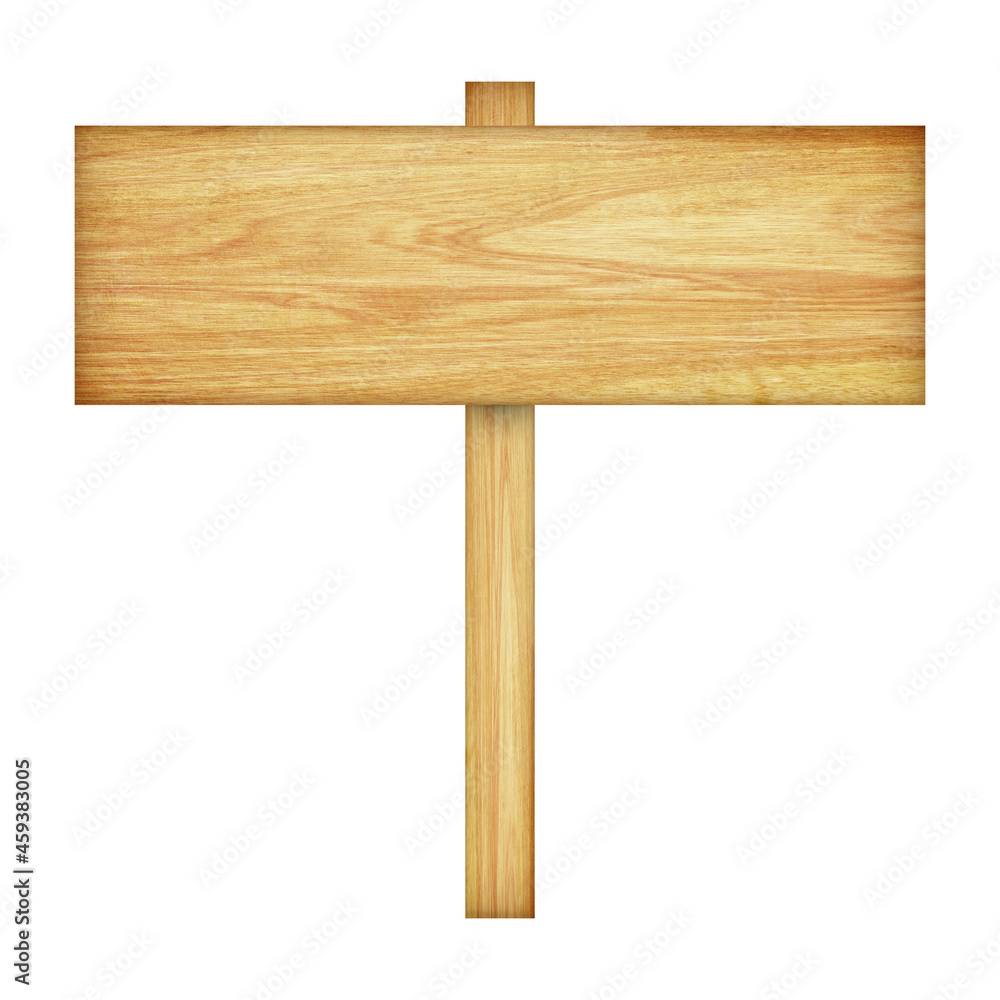 Wooden sign isolated on white, road sign isolated on a white background Wooden sign isolated on white, road sign isolated on a white background