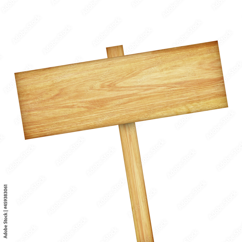 Wooden sign isolated on white, road sign isolated on a white background Wooden sign isolated on white, road sign isolated on a white background