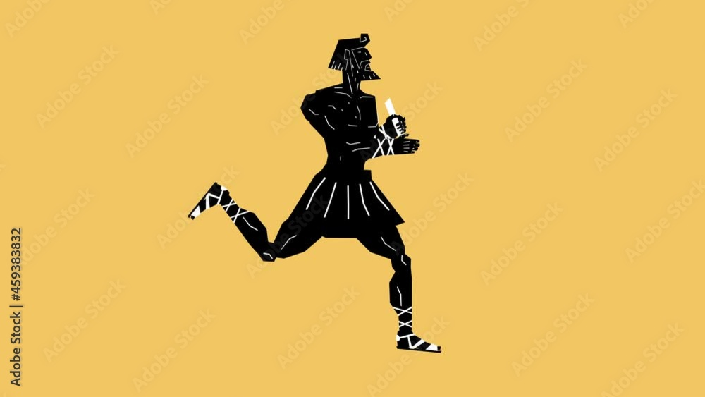 One Greek Sportsman Runs Animation One Greek Sportsman Runs Animation