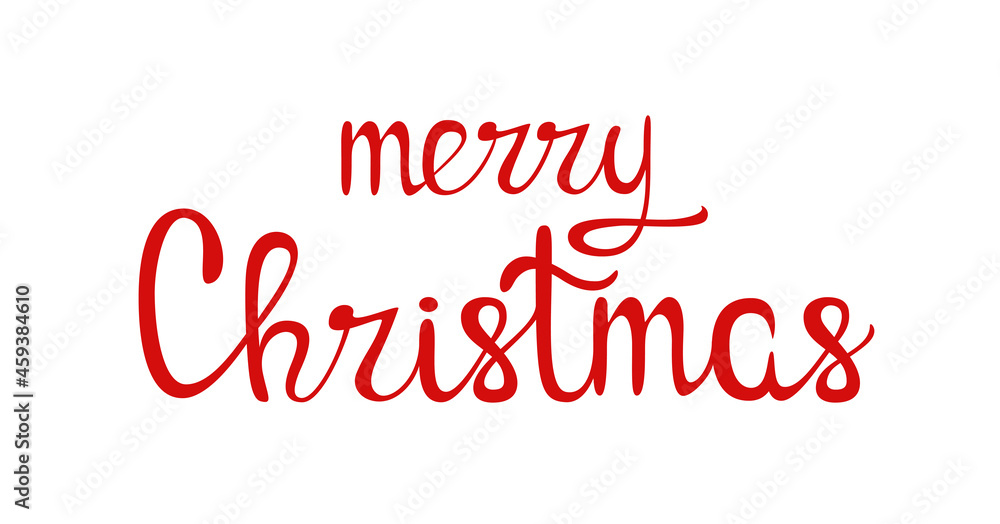 Merry Christmas. Red inscription on a white background.
