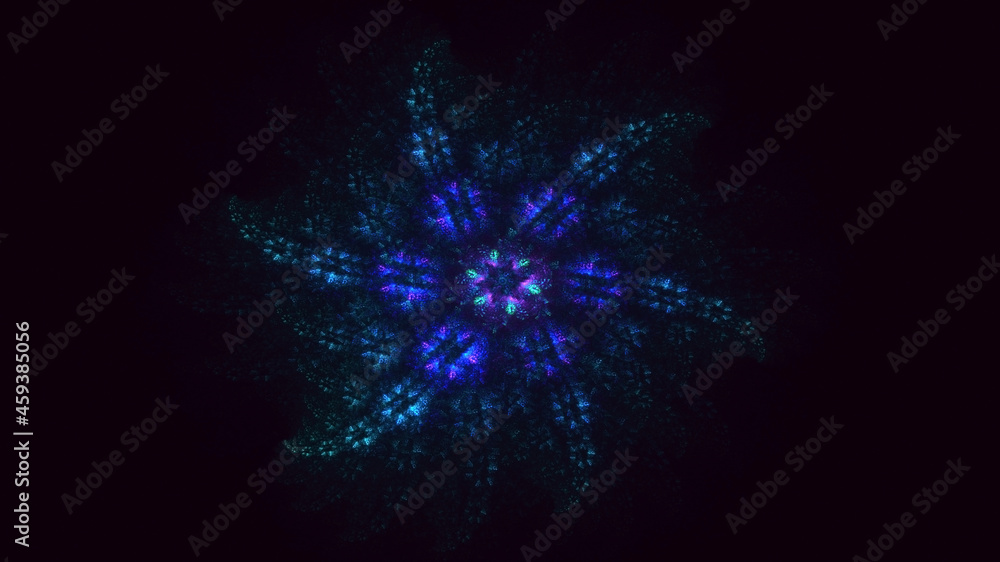 3D rendering abstract blue fractal light background 3D rendering abstract blue fractal light background