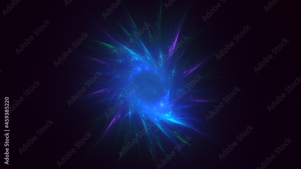 3D rendering abstract blue fractal light background 3D rendering abstract blue fractal light background