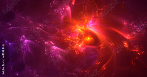 3D rendering abstract multicolor fractal light background