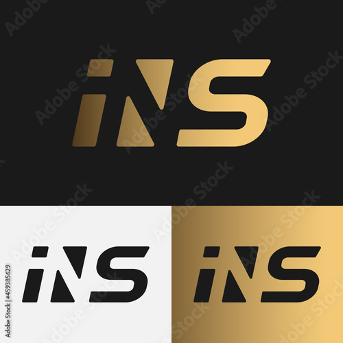 Letter Initial INS Wordmark Logo in Negative Space Style. Suitable for General Sport Fashion Brand Business Company in Simple Minimal Vintage Retro Hipster Logo Design Template.