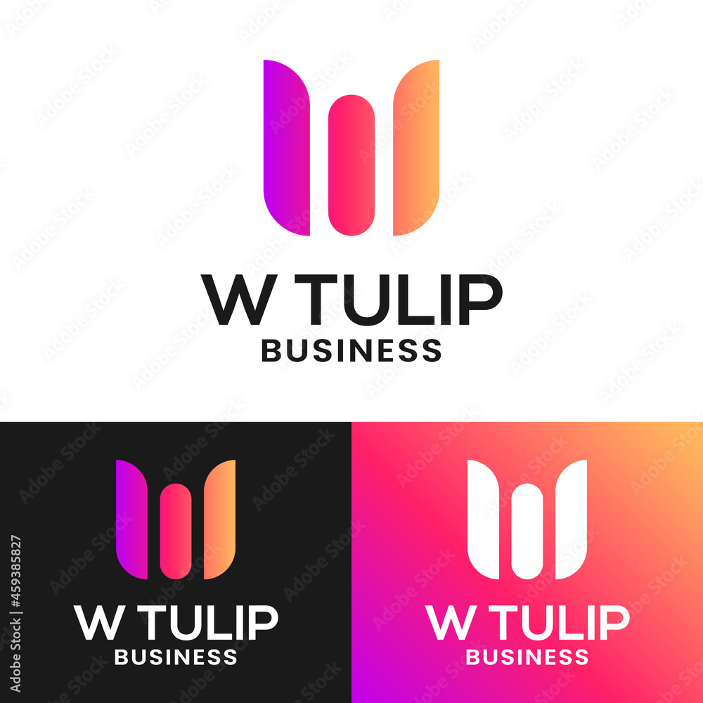 Simple Letter Initial W Tulip Flower for Beauty Fashion Florist Technology Shop Brand Business Company in Simple Minimal Flat Style Logo Design Template. Simple Letter Initial W Tulip Flower for Beauty Fashion Florist Technology Shop Brand Business Company in Simple Minimal Flat Style Logo Design Template.