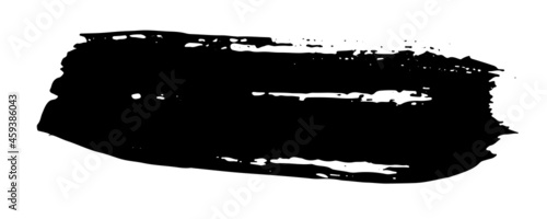 Smear of black paint on a white background