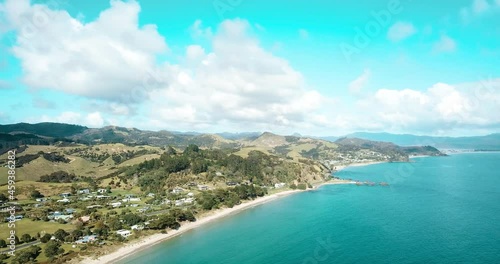 Wallpaper Mural Aerial descent to the deep blue sea of Kuaotunu - Spring in Coromandel New Zealand Torontodigital.ca