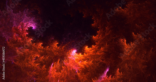 3D rendering abstract colorful fractal light background