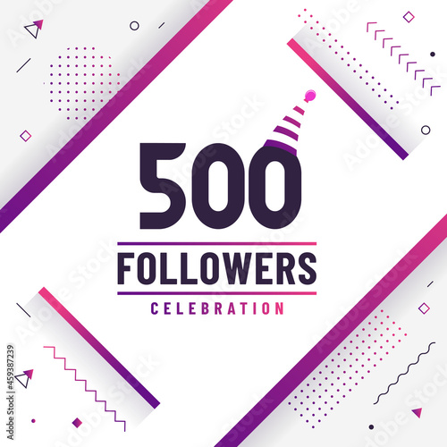 Thank you 500 followers celebration modern colorful design.