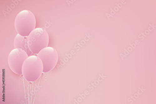 パステルカラーの風船イラスト背景