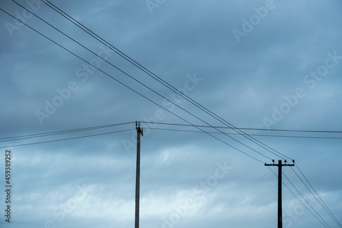 power lines and sky background