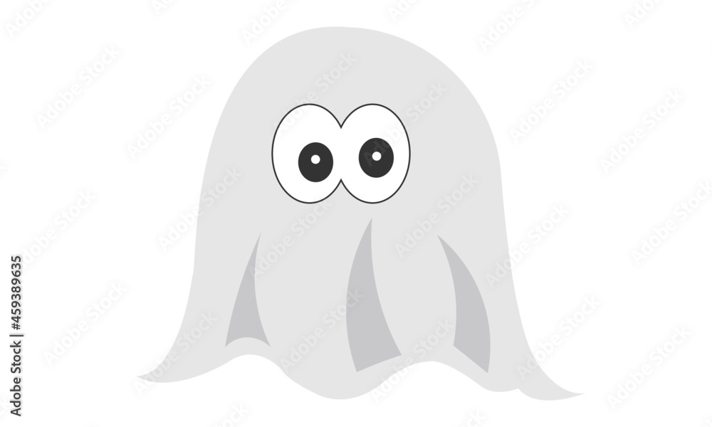 Vector illustration of Ghost on white background For print or use as poster, card, flyer or T Shirt Vector illustration of Ghost on white background For print or use as poster, card, flyer or T Shirt