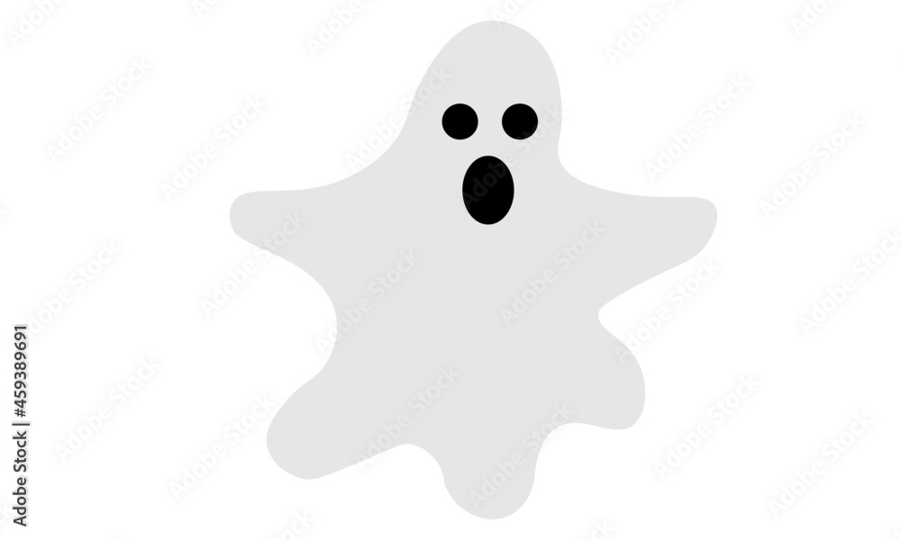 Vector illustration of Ghost on white background For print or use as poster, card, flyer or T Shirt Vector illustration of Ghost on white background For print or use as poster, card, flyer or T Shirt