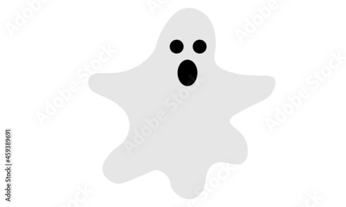 Vector illustration of Ghost on white background For print or use as poster, card, flyer or T Shirt