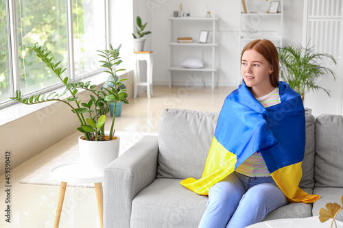 Young woman with Ukrainian ...