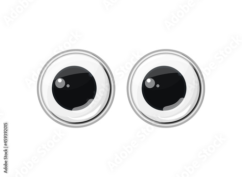  Plastic toy eyes on a white isolated background. Safe toys. Vector cartoon illustration.