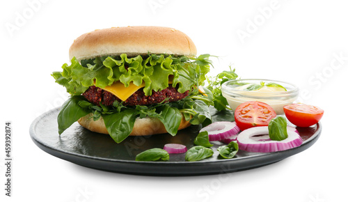 Delicious vegan burger with...