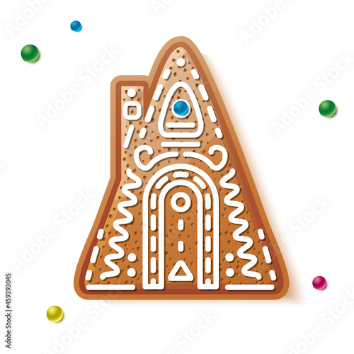 Christmas Gingerbread House Icon.