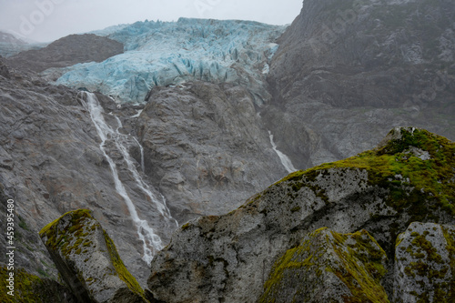 Water falling from glacier, Alaska, Kenai fjords national park