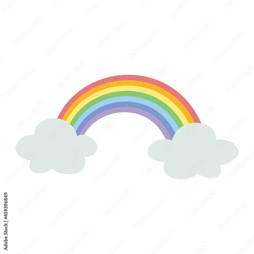 シンプルな虹と雲の挿絵