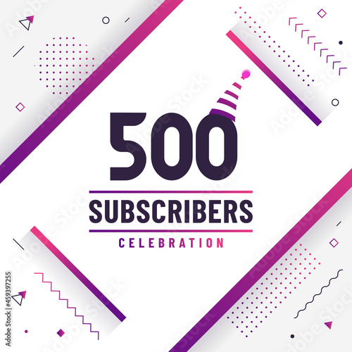 Thank you 500 subscribers celebration modern colorful design.
