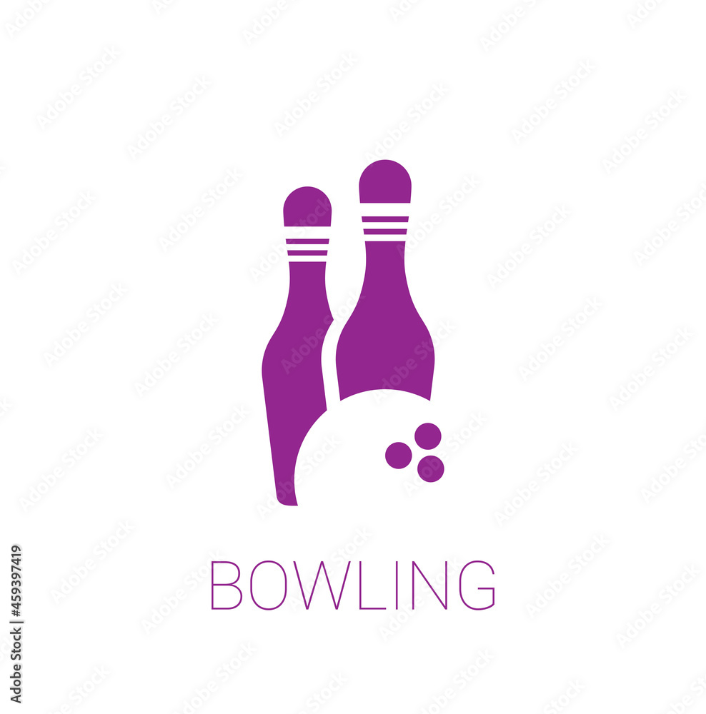 Bowling ball and pins isolated on background Bowling ball and pins isolated on background