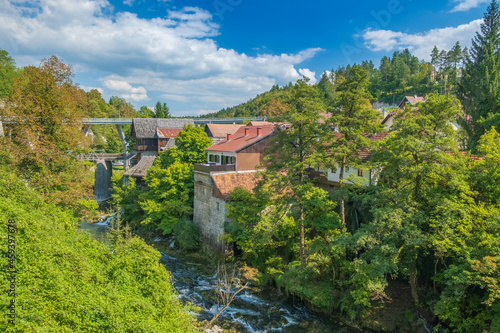 Village of Rastoke in Croatia, old water mills on waterfalls of Korana river © ilijaa