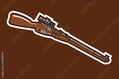 World war II German Bolt Action sniper rifle vector illustration. simple vector icon