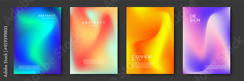 Blurred backgrounds set with modern abstract blurred color gradient patterns. Templates collection for brochures, posters, banners, flyers and cards. Vector illustration.