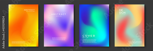 Blurred backgrounds set with modern abstract blurred color gradient patterns. Templates collection for brochures, posters, banners, flyers and cards. Vector illustration.