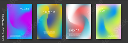 Blurred backgrounds set with modern abstract blurred color gradient patterns. Templates collection for brochures, posters, banners, flyers and cards. Vector illustration.