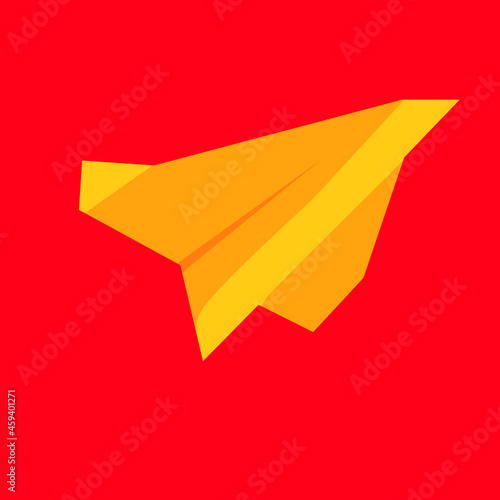 simple vector design of toy airplane made of paper