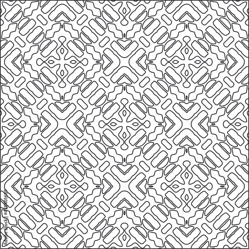 Design monochrome grating pattern,black and white patterns.Repeating geometric tiles from striped elements. black otnament. Design monochrome grating pattern,black and white patterns.Repeating geometric tiles from striped elements. black otnament.