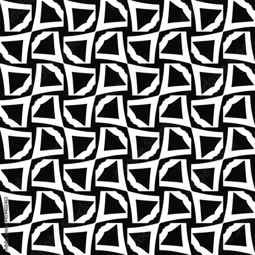  Seamless vector pattern in geometric ornamental style. Black ornament. 