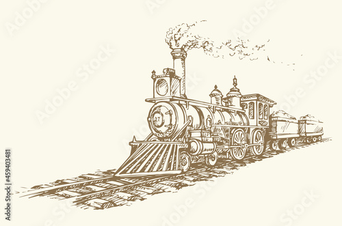 Vector illustration. Locomotive