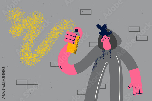 Drawing graffiti and street art concept