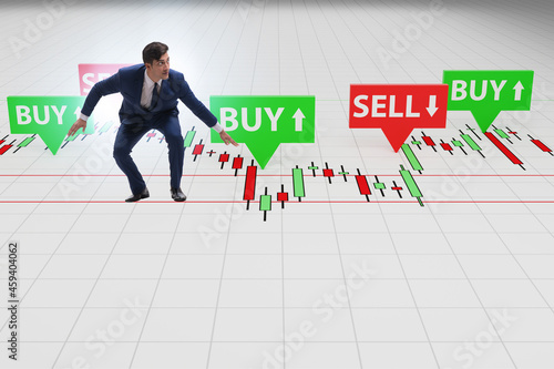 Online trading concept with businessman