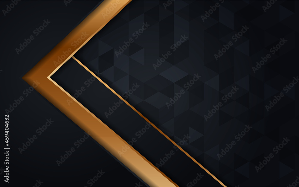 Abstract Dark Triangle Texture Background Combination With Line gold Element Abstract Dark Triangle Texture Background Combination With Line gold Element