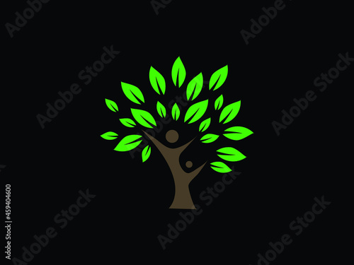 Pictograph of human tree for icon, logo and identity designs.eps photo