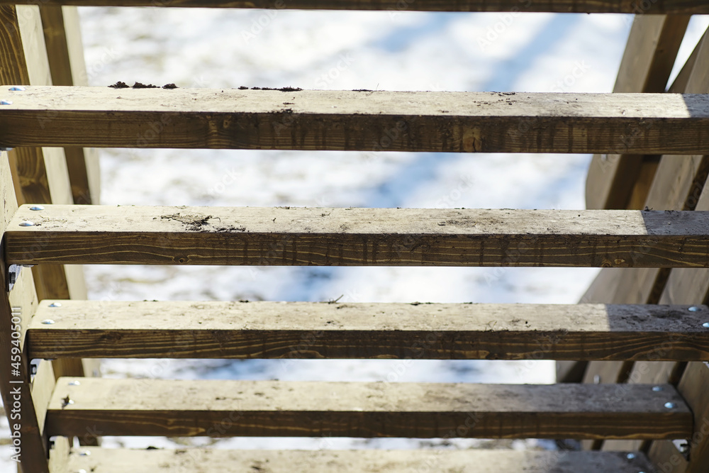 Wood texture background. The contrasting texture of the boards. Wooden structure with macro shot.