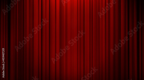 red curtain minimal TV show background. A minimal 3D rendering, medium shot event backdrop.