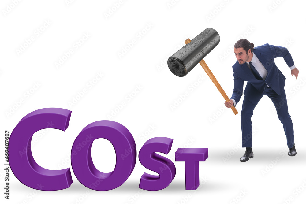 Cost optimisation concept with falling costs Cost optimisation concept with falling costs