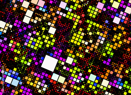 abstract arrangement from multicolored bright squares