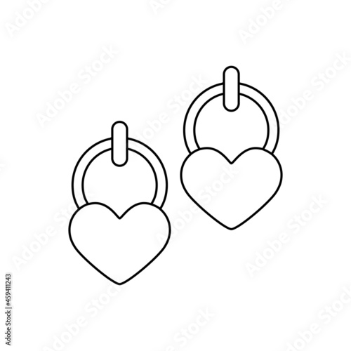 Earrings icon vector. jewelry illustration sign. bijouterie symbol or logo.